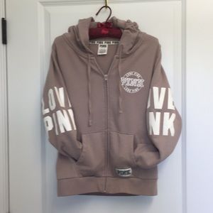 Pink: Victoria’s Secret Zip-up Hoodie Sweatshirt M